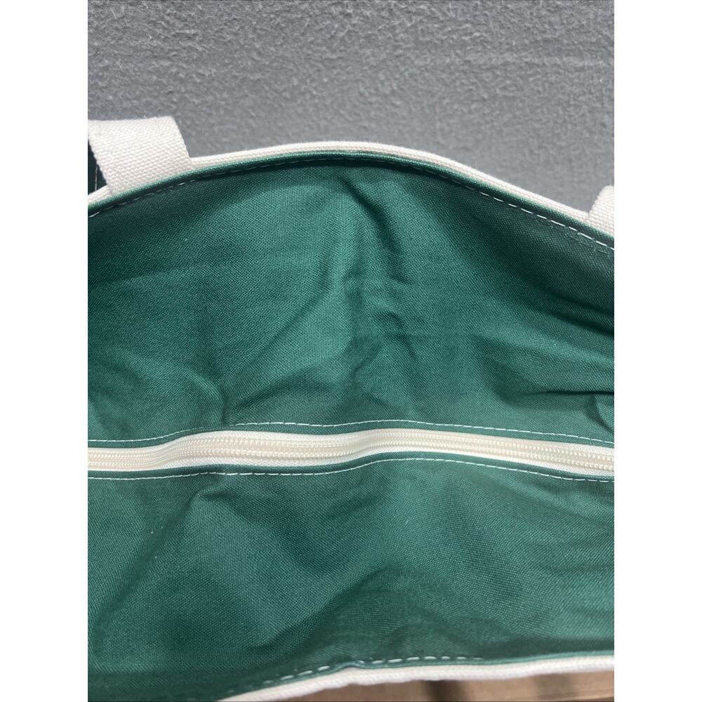 Vintage L.L. Bean Boat & Tote Canvas Bag XL Green White Made In USA NWOT - Picture 5 of 12